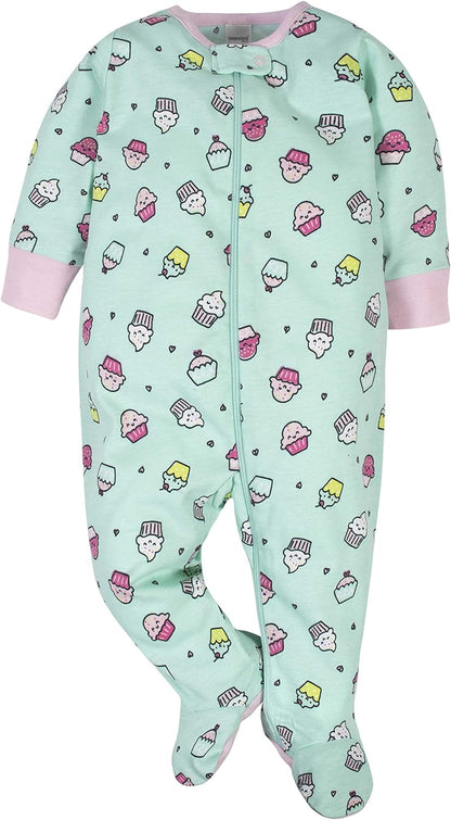 Baby-Girls 4-Pack Sleep 'N Play Footies Multi Pack